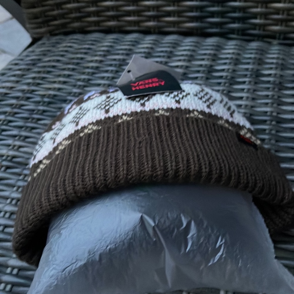 Vans MN VANS Jucti Brown Ornament Beanie Winter Fall Hat Women Men VN0A5KIR3N1 - Picture 14 of 16